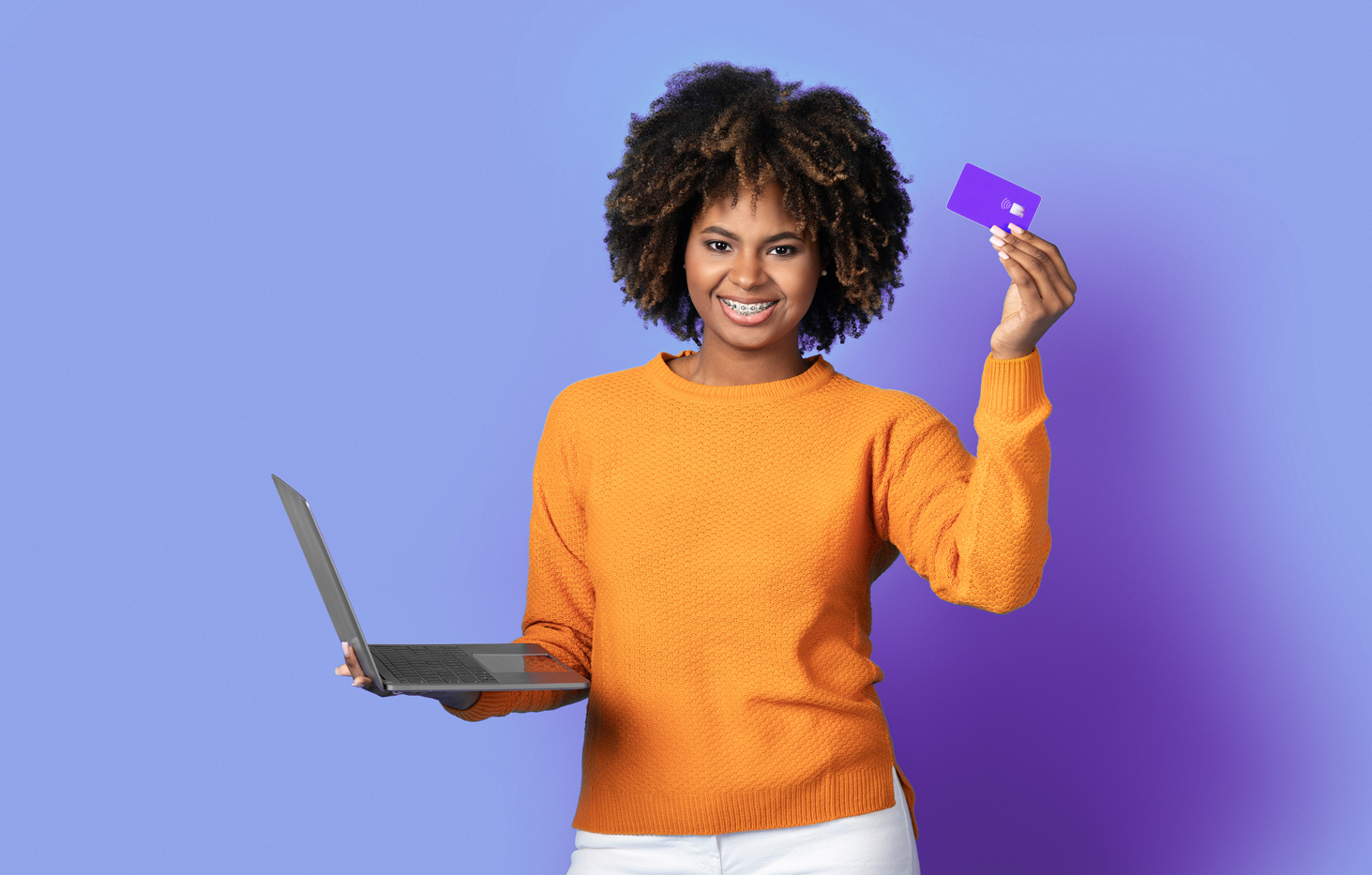 Portrait of cheerful multi ethnic business couple wearing suit and looking at camera with lot of copy space on right side